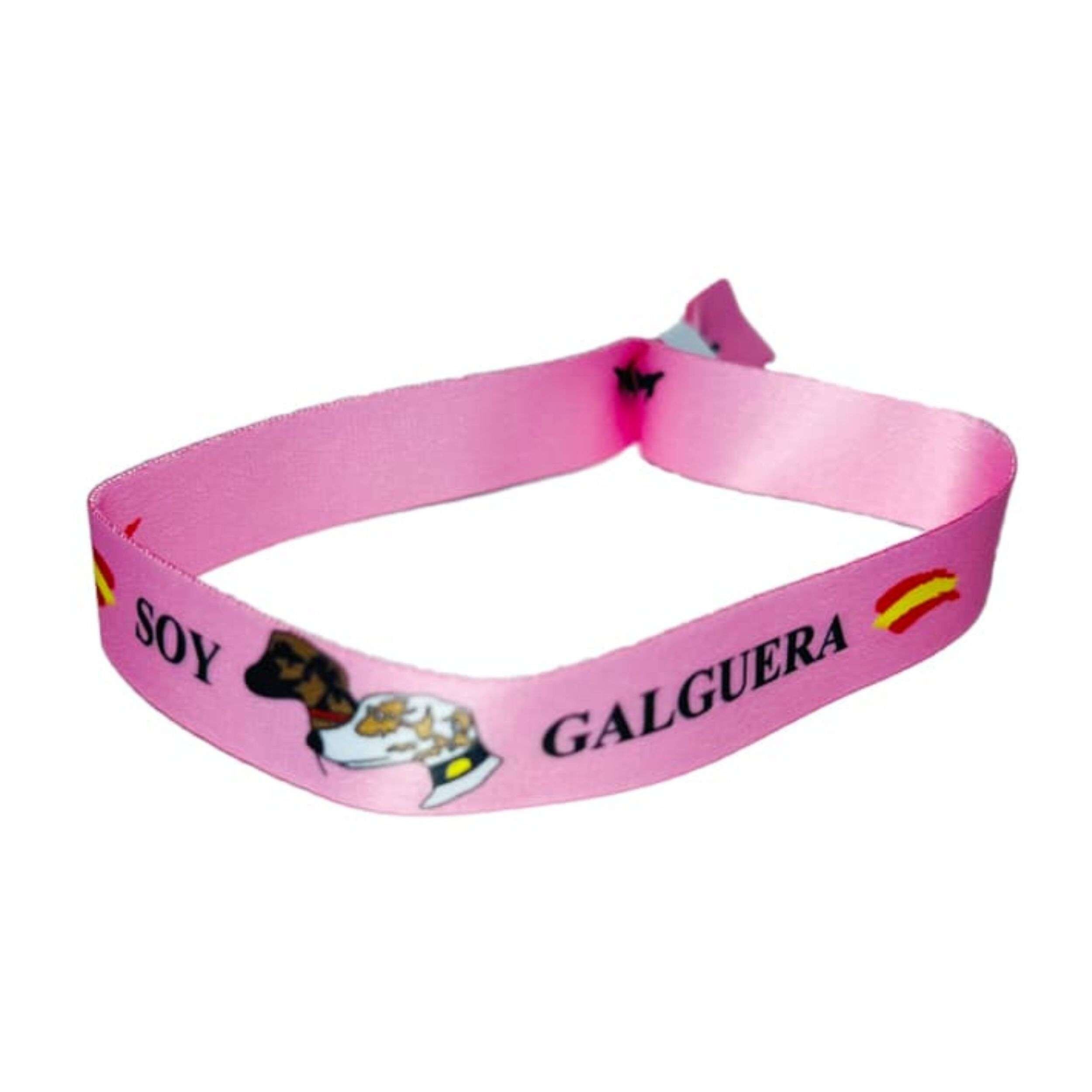 Armband - Ich bin eine rosa Galguera - Spanische Flagge - P122