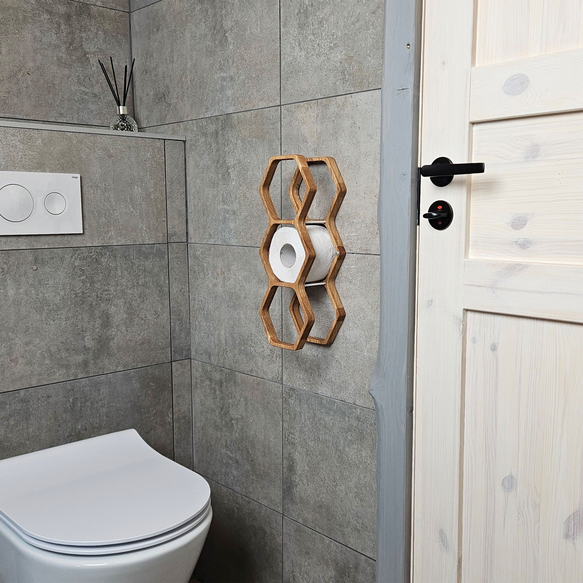 Toilet Paper Rack, Wall Mount 3-Roll Holder for Bathroom Storage and Organization