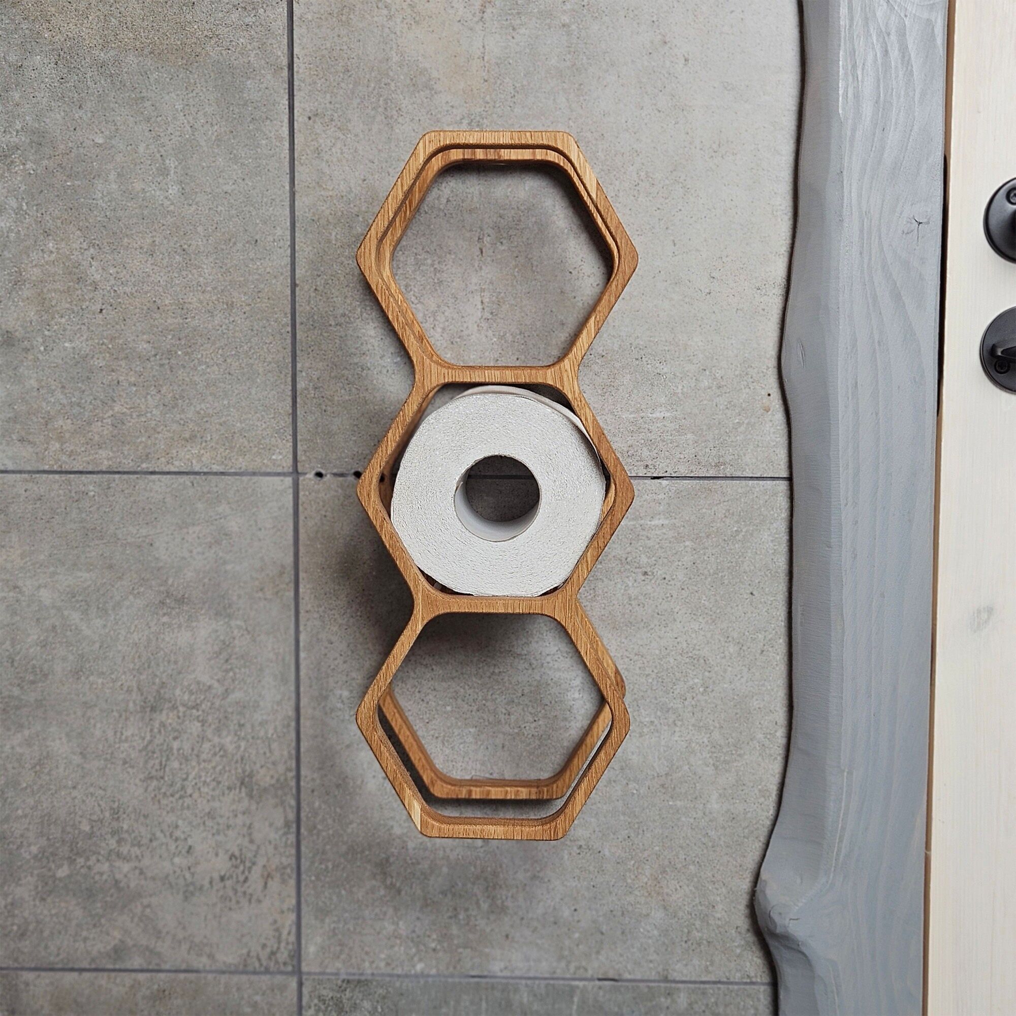 Toilet Paper Rack, Wall Mount 3-Roll Holder for Bathroom Storage and Organization