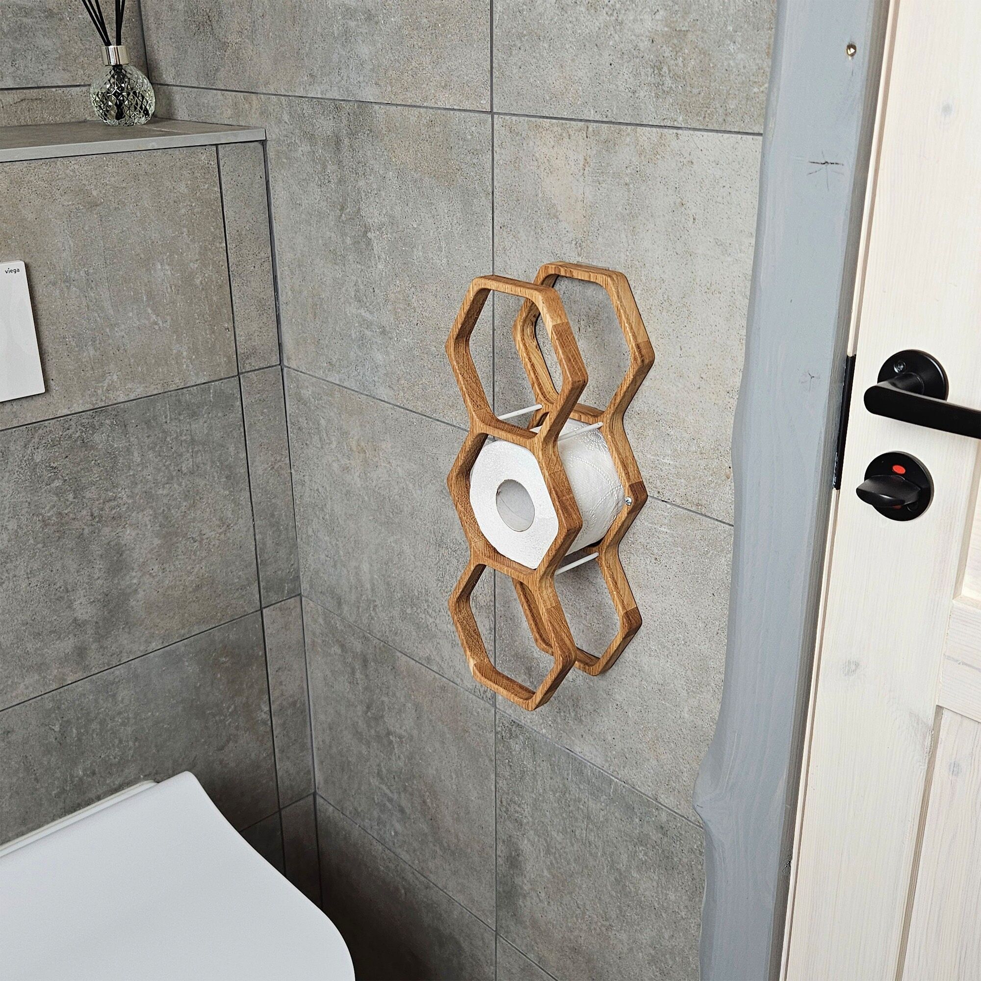 Toilet Paper Rack, Wall Mount 3-Roll Holder for Bathroom Storage and Organization
