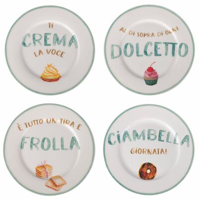 Dessert plate 19 cm in new bone China porcelain, Le Travisate