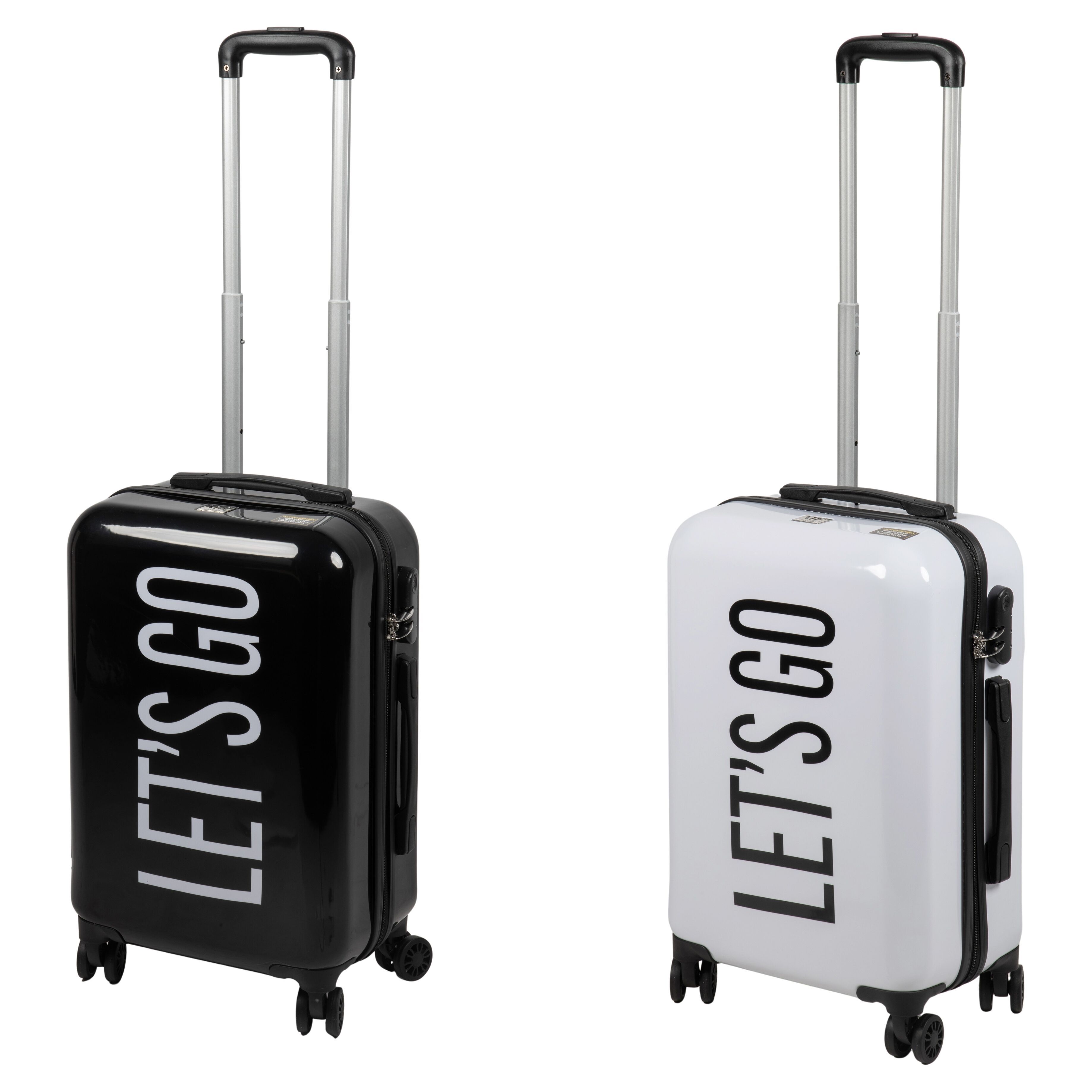 Petite valise rigide/bagage à main, 4 roulettes pivotantes à 360°, serrure à combinaison, double fermeture éclair extérieure, Bigismore