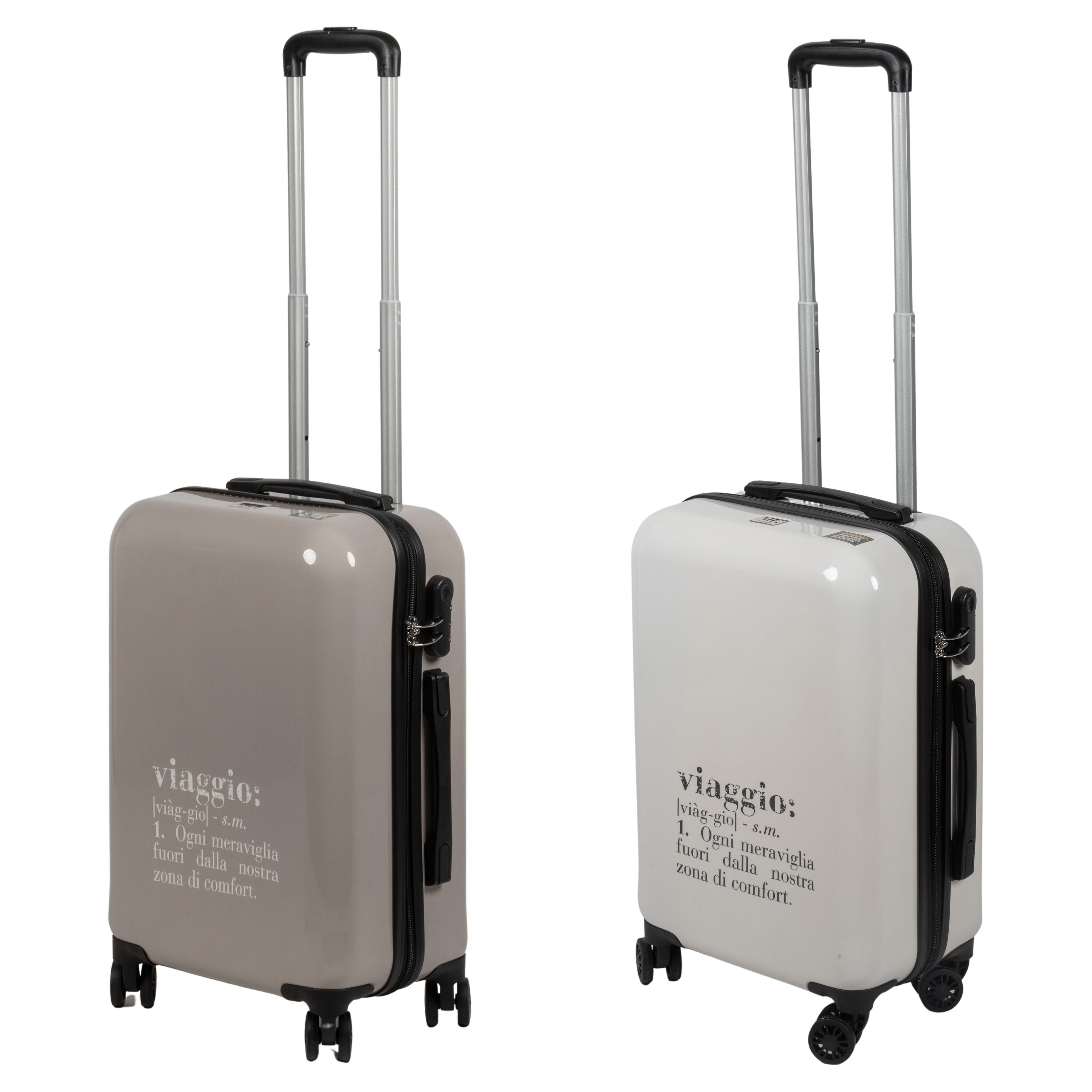 Valigia rigida piccola/bagaglio a mano, 4 ruote girevoli 360°, chiusura con combinazione, doppia cerniera esterna, Victionary