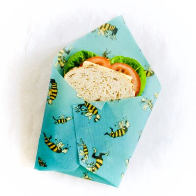 Hule vegano grande (30x30cm) - bee party