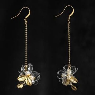 Pendientes de hortensias transparentes