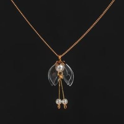 Halskette mit transparenten Lilientropfen