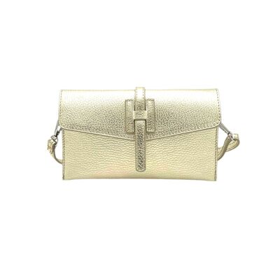 Mini pochette en cuir laminé, Made in Italy, art.112592LA