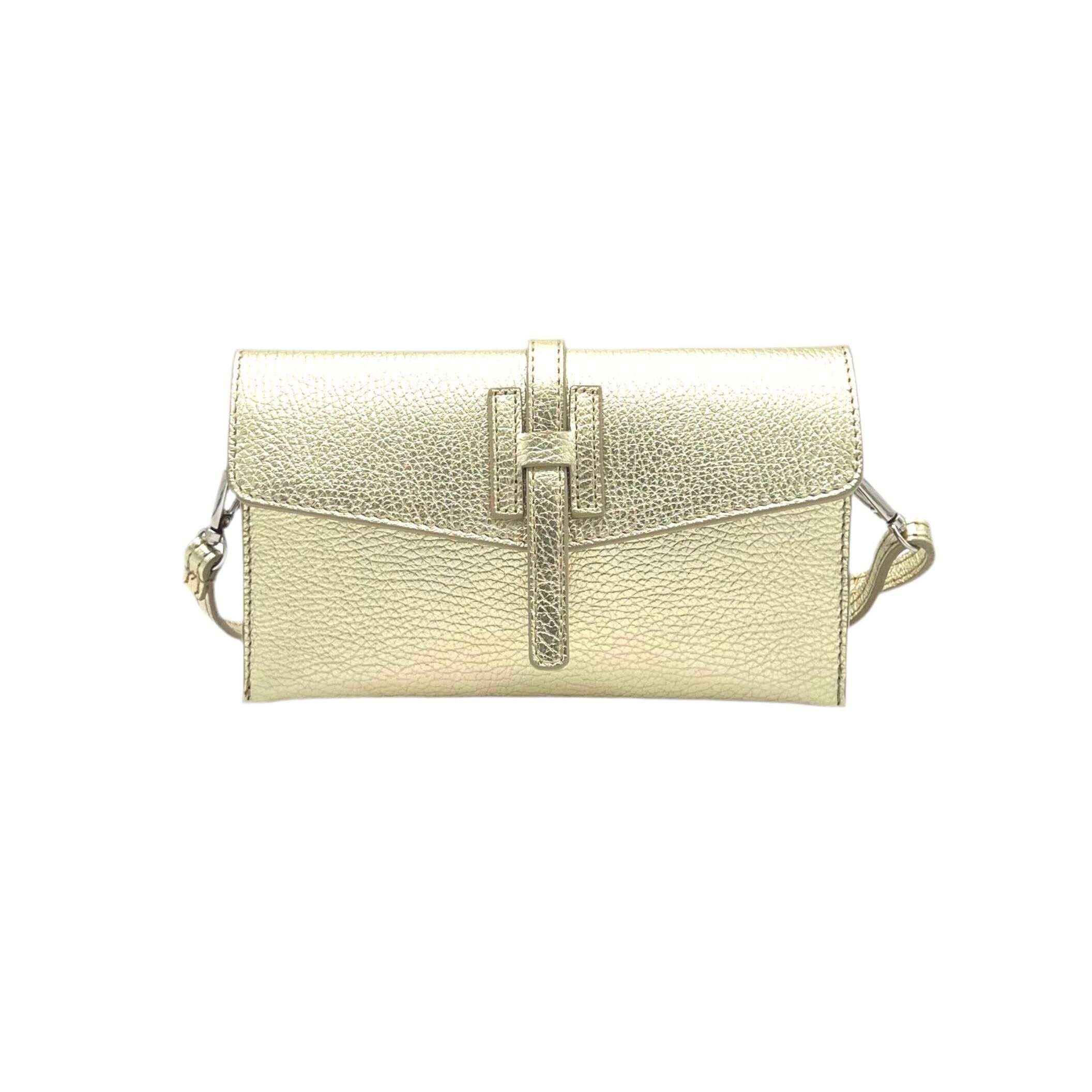 Mini-Clutch aus laminiertem Leder, Made in Italy, Art.112592LA