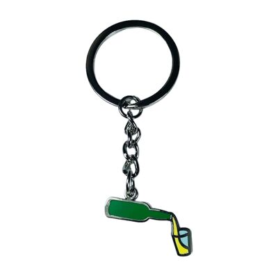 Keychain - Bottle of Cider and Glass Asturias