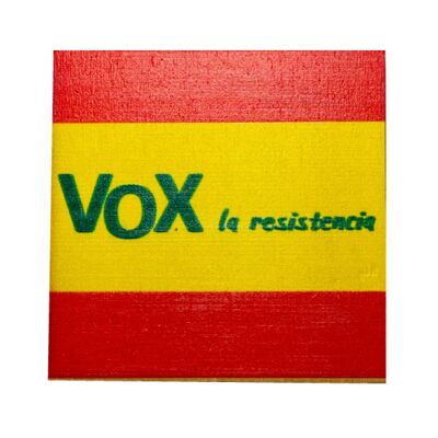 Wooden Magnet - Vox The Resistance Flag of Spain