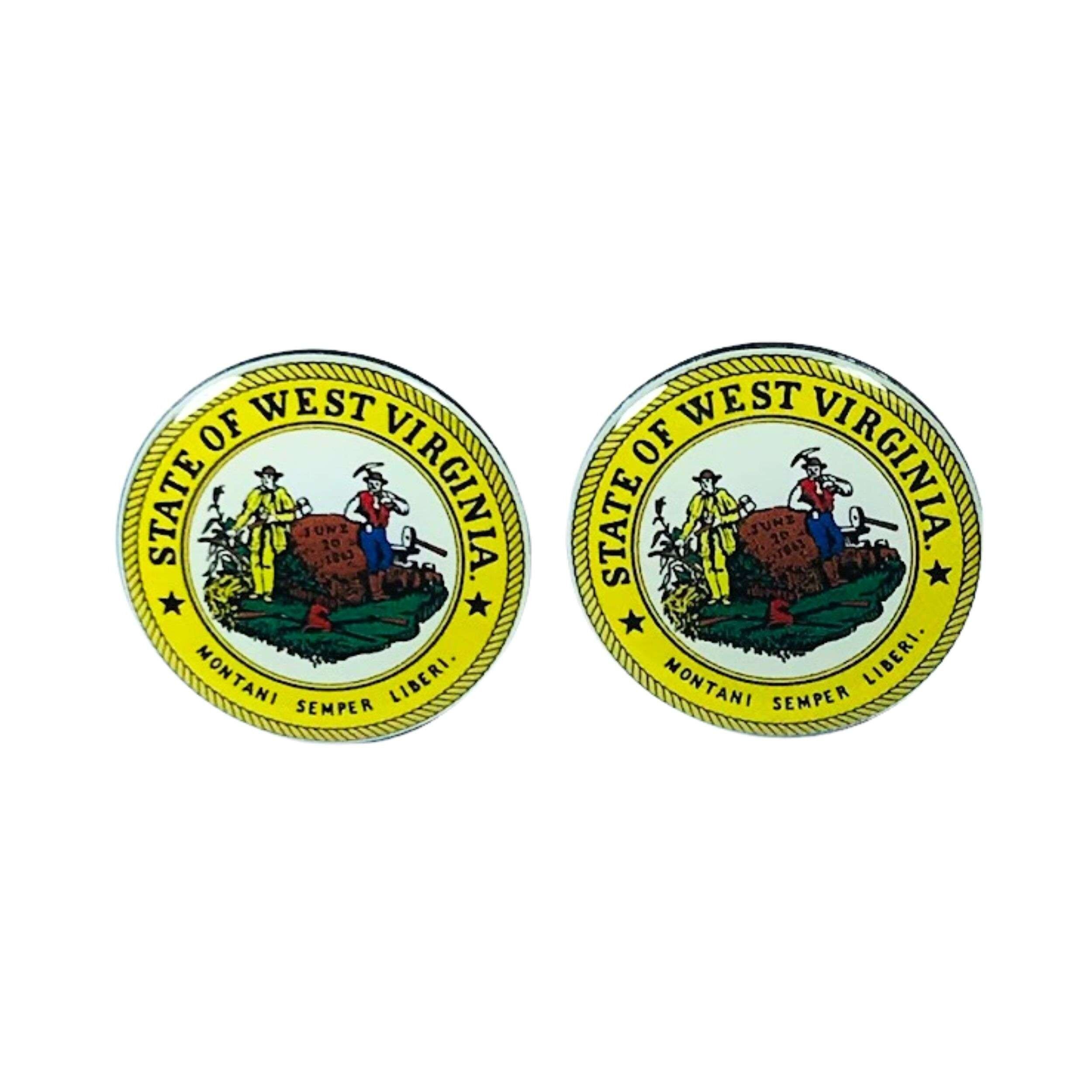 Manschettenknöpfe - West Virginia Staatswappen - USA
