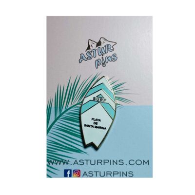 Pin's - Planche de surf bleue - Plage de Santa Marina - Asturies (3) - Ps010