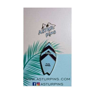 Pin's - Planche de surf bleue - Plage de Villaviciosa (Asturies) - Ps010