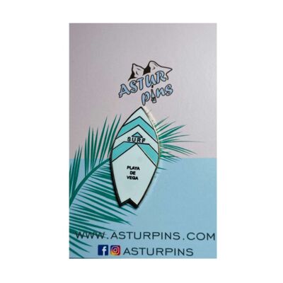 Pin's - Planche de surf bleue - Plage de Vega Asturias - Asturies - Ps010