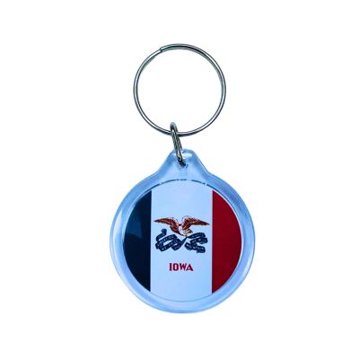 Round Acrylic Keychain - Iowa State Flag - USA