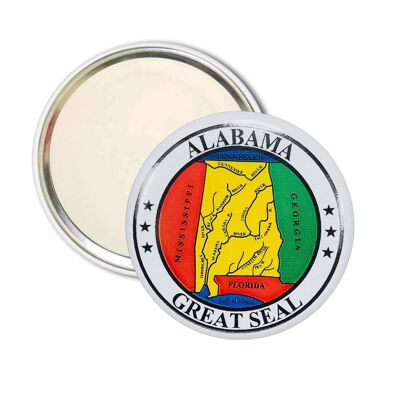 Pocket Mirror - Alabama State Shield - USA