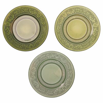 Piattino pane Ø 15 cm in vetro, Imperial Greenery