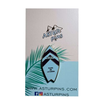 Spilla - Tavola da surf blu - Spiaggia La Cueva - Asturie - Ps010