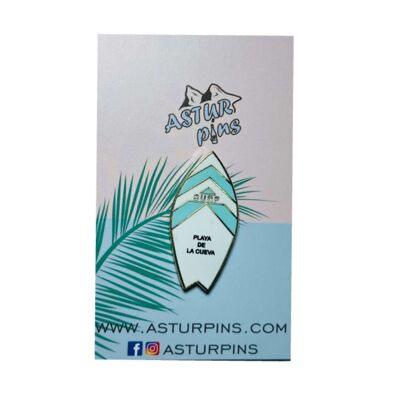 Pin - Tavola da surf blu - Spiaggia La Cueva - Asturie (3) - Ps010