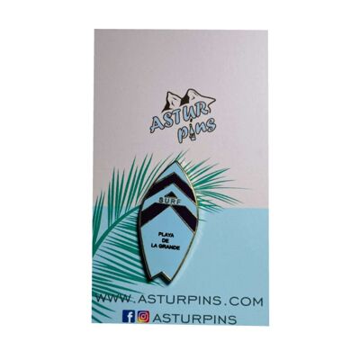 Pin - Blue Surfboard - La Grande Beach - Asturias - Ps010