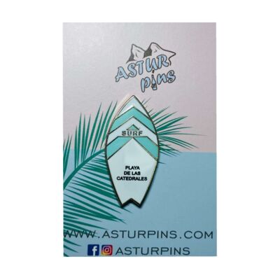 Pin - Blue Surfboard - Las Catedrales Beach Lugo - Asturias (2) - Ps010