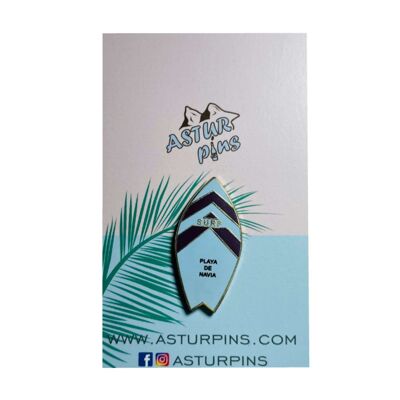 Pin - Blue Surfboard - Navia Beach - Asturias - Ps010