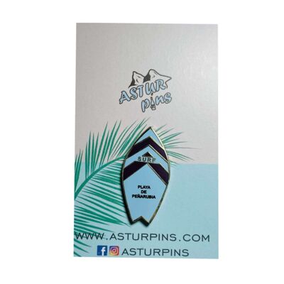 Pin - Blue Surfboard - Peñarubia Beach, Gijon, Asturias - Ps010