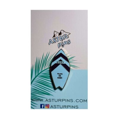 Pin - Blue Surfboard - Xago Beach - Asturias - Ps010