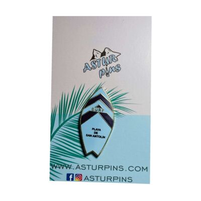 Pin - Blue Surfboard - San Antolin Beach, Llanes - Asturias - Ps010