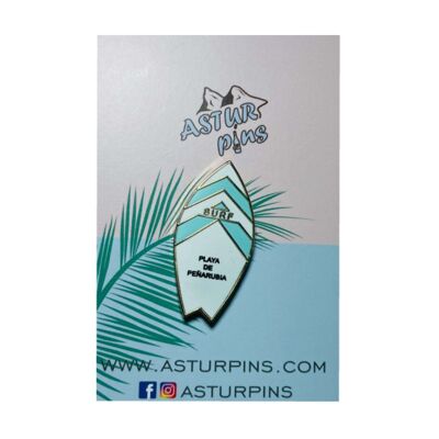 Pin - Blue Surfboard - Peñarubia Beach, Gijon, Asturias - Ps010