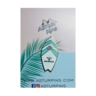 Pin - Blue Surfboard - San Antolin Beach, Llanes - Asturias - Ps010