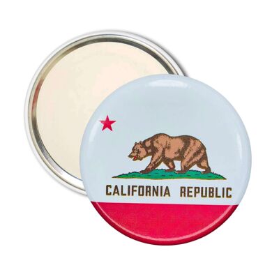 Miroir de poche - Drapeau de l'État de Californie - États-Unis