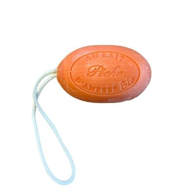 Sapone di Marsiglia ovale con corda - Profumo Pesca - 180 g
