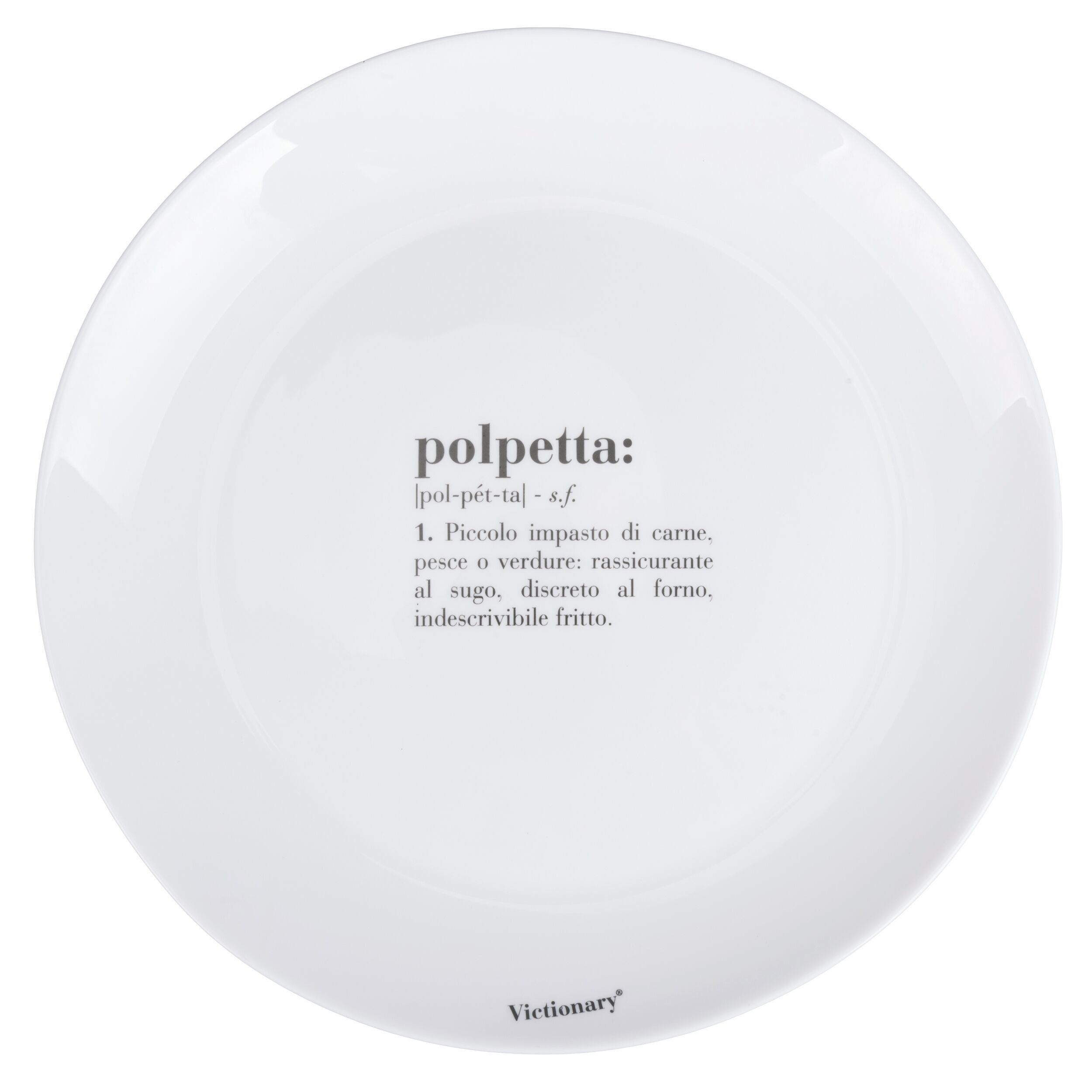 Piatto piano tondo 27 cm in vetro opalino, Victionary Polpetta