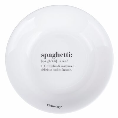 Round deep plate 22 cm in opaline glass, Victionary Spaghetti