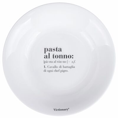 Round deep plate 22 cm in opaline glass, Victionary Pasta with tuna