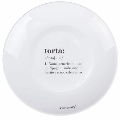 Round fruit plate 20.5 cm in opaline glass, Victionary Torta
