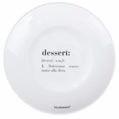 Round fruit plate 20.5 cm in opaline glass, Victionary Dessert