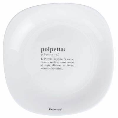 28x28 cm square flat plate in opaline glass, Victionary Polpetta