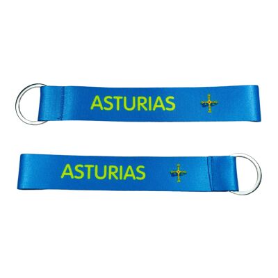 Porte-clés en tissu - Drapeau des Asturies et Croix de Victoria - K048