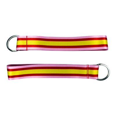 Llavero Tela - Bandera de España Fondo Rosa - K031