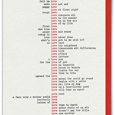 Divertente biglietto di San Valentino - Biglietto di auguri tipografico di Hayden Kays