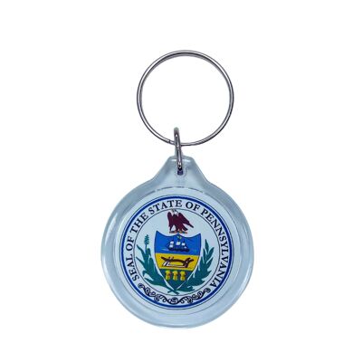 Portachiavi rotondo in acrilico - Scudo dello Stato della Pennsylvania - USA