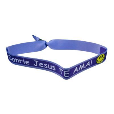 Pulsera - Morada Sonrie Jesus Te Ama! - P581