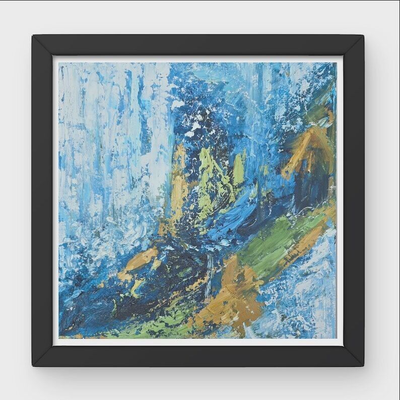 Mighty Angel - Stream, Original, Peinture sur toile, Fait main, Art mural, Peinture texturée