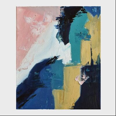 Blush Whispers - Haze, Original, Couleurs Douces, Peinture Abstraite sur Toile, Fait Main, Art Mural, Peinture à l'Huile Délicate en Couches