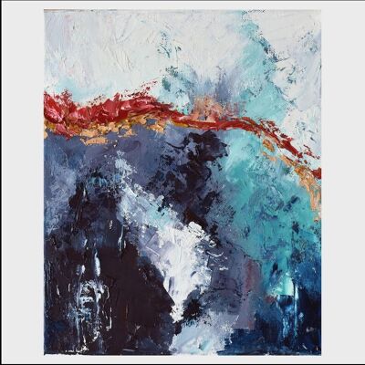 Espíritu de Vida - Núcleo, Pintura Abstracta Original en Lienzo, Arte Mural Hecho a Mano, Obra de Arte Acrílica en Capas