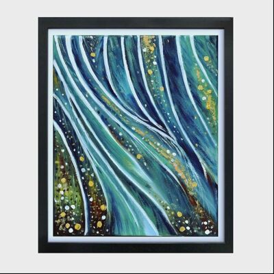 Acryllium - Movimento, Originale, Dipinto astratto moderno, Fatto a mano, Arte murale, Pittura a olio strutturata