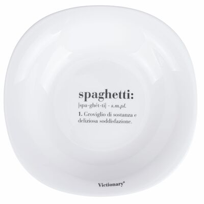 Square deep plate 23x23 cm in opaline glass, Victionary Spaghetti