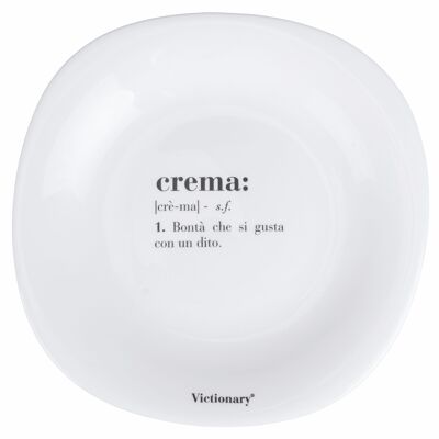 Square fruit plate 22x22 cm in opaline glass, Victionary Crema